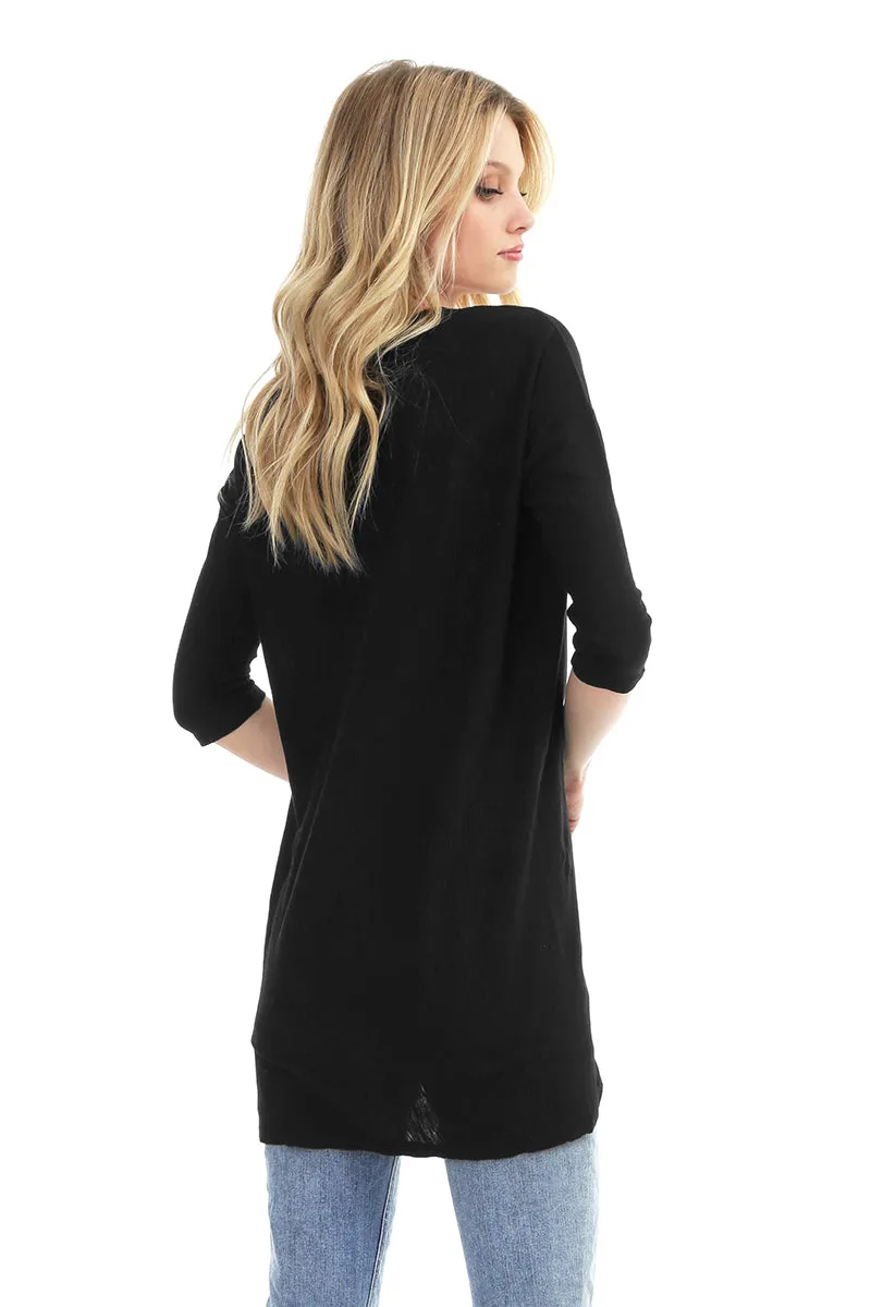 3/4 Sleeve High Low Tunic