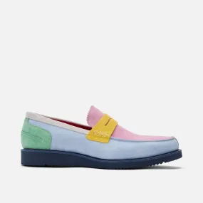 Abe Pastel Colorblock Suede Penny Loafers for Stylish Comfort and Versatile Fashion