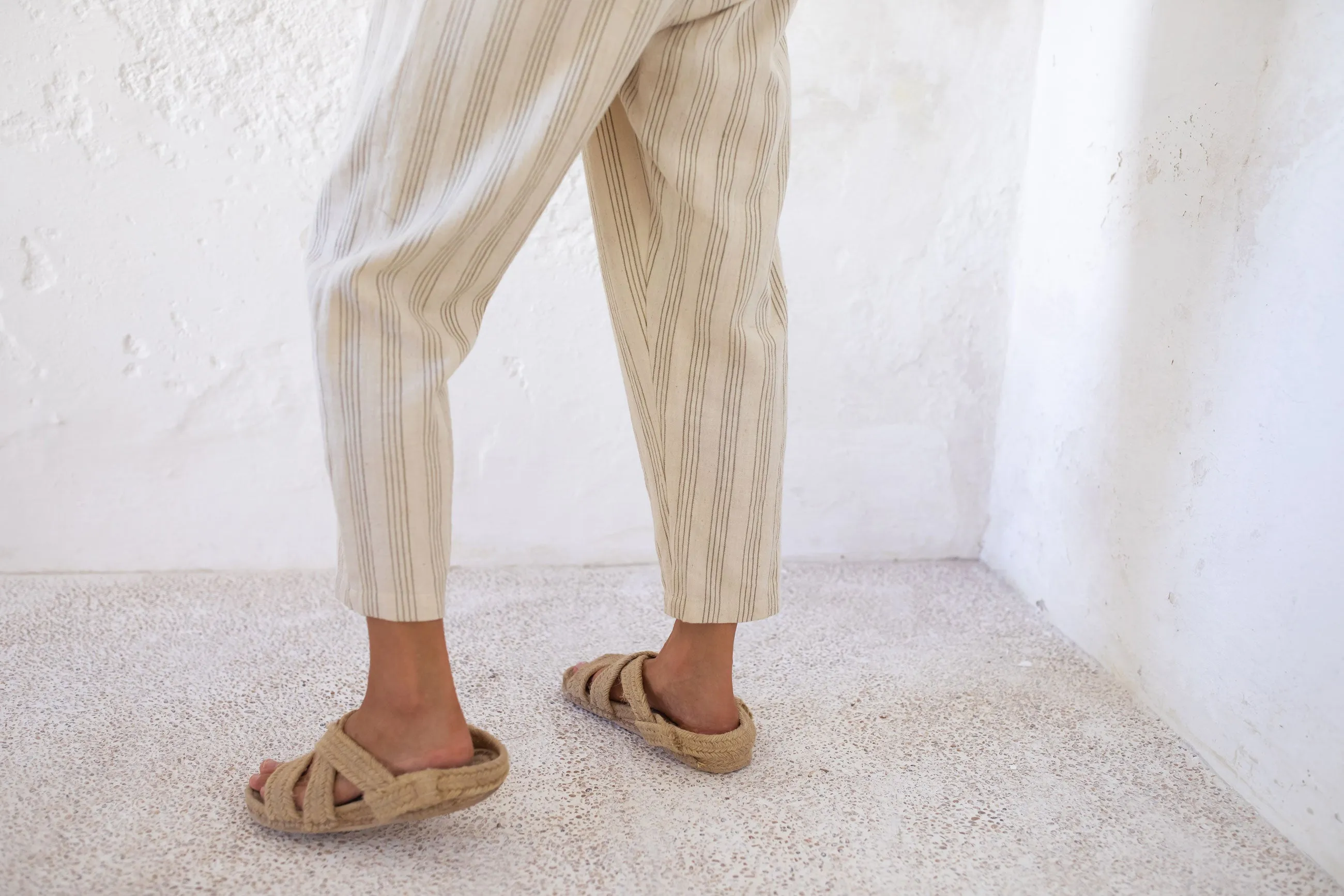 ADRAS TROUSERS | SAGE STRIPE