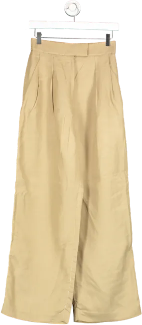 & Other Stories Beige Capsule Collection Straight Tailored Trousers UK 8