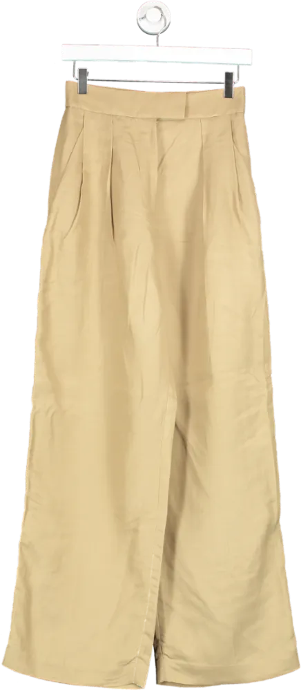 & Other Stories Beige Capsule Collection Straight Tailored Trousers UK 8