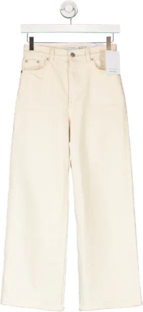 & Other Stories Cream High Waist Wide Leg Ankle Length Jeans W25