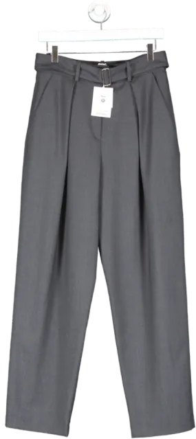 & Other Stories Grey Wool Blend Tailored Trousers UK 10