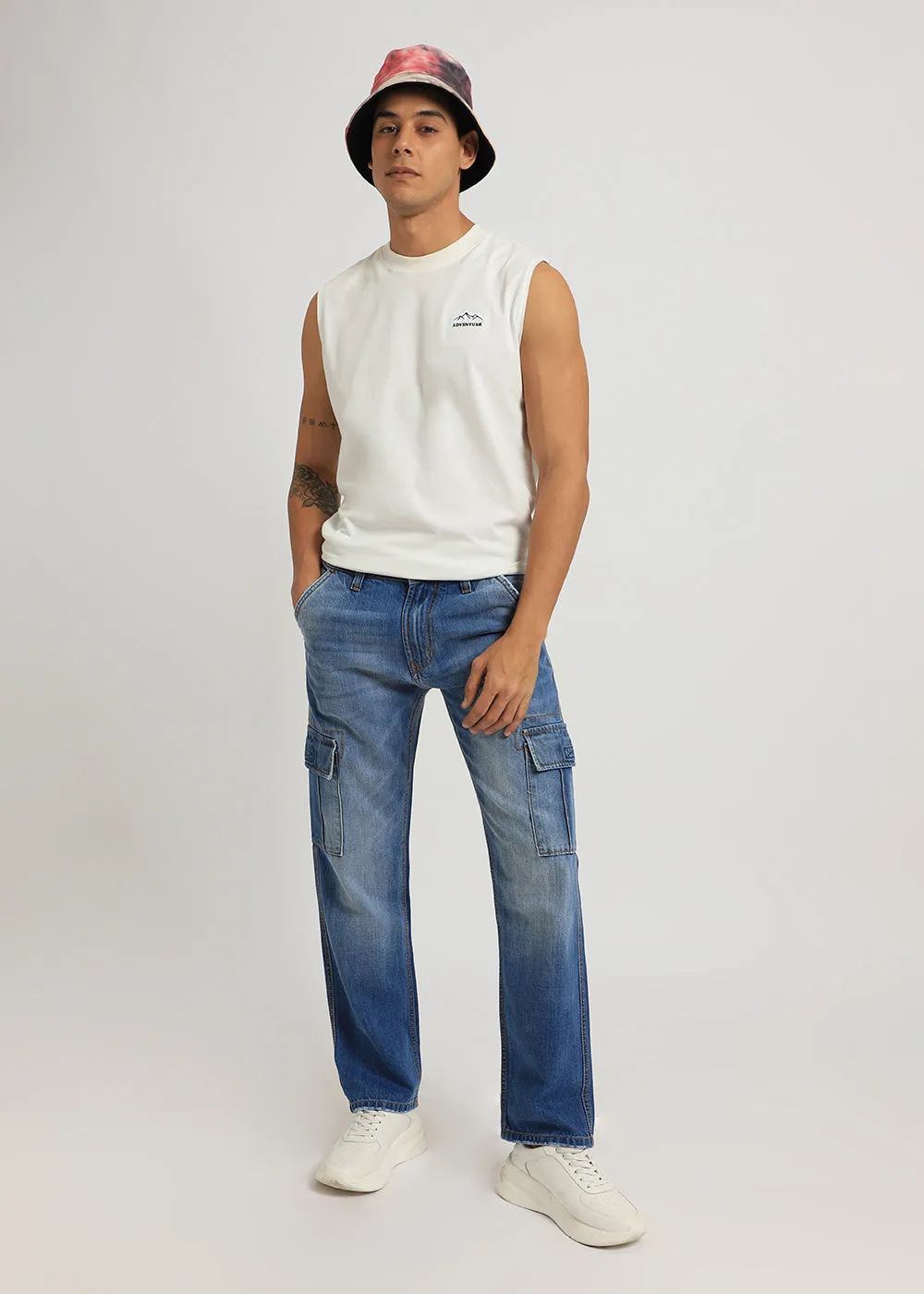 Aqua Blue Baggy fit Jeans