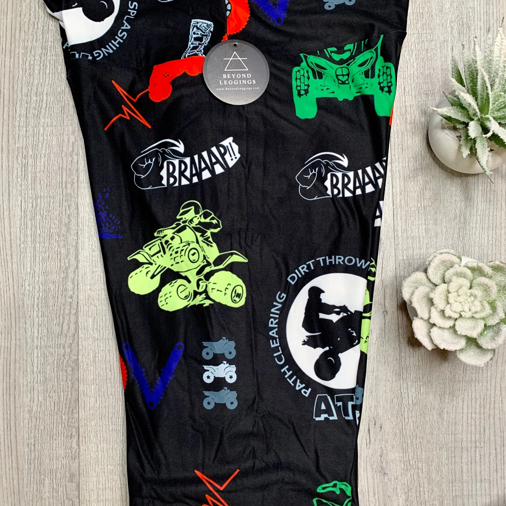 ATV-Themed Leggings for Adults and Kids - Soft Brushed Fabric for All-Year Comfort