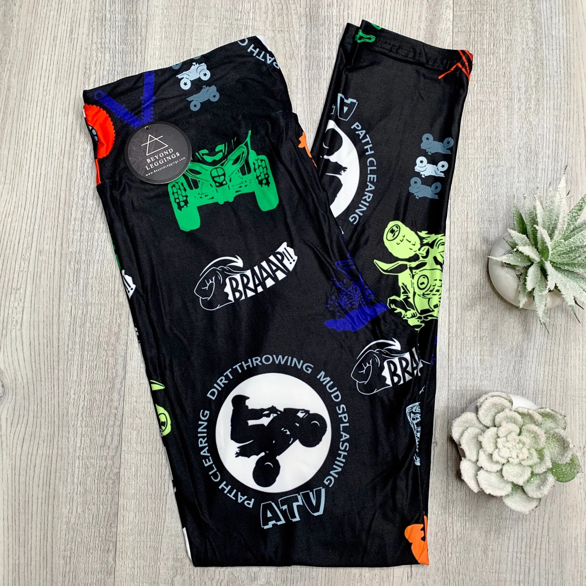 ATV-Themed Leggings for Adults and Kids - Soft Brushed Fabric for All-Year Comfort