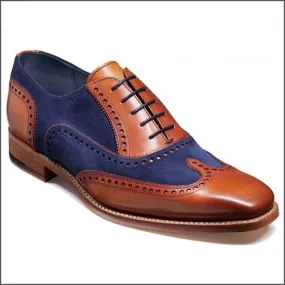 Barker Spencer Antique Rosewood/Navy Suede Oxford*