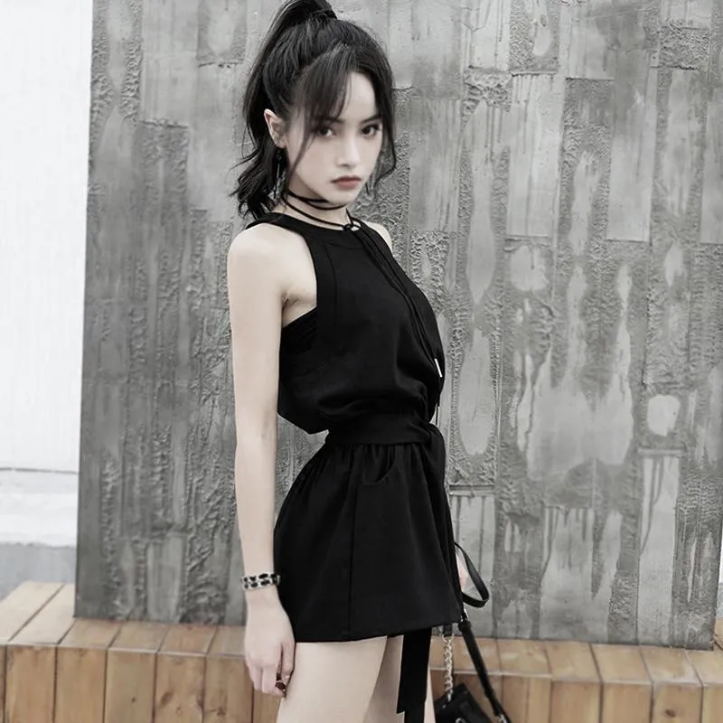 Black Casual Short Jumpsuit SD00251