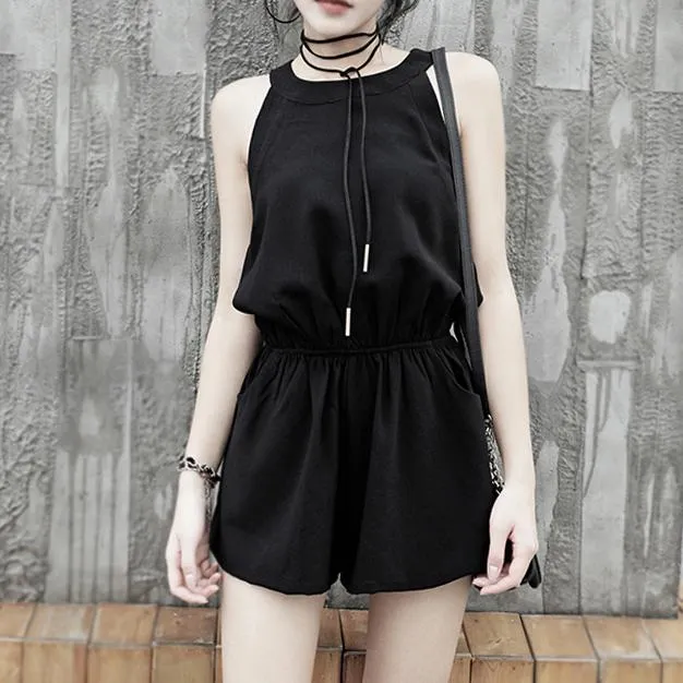 Black Casual Short Jumpsuit SD00251