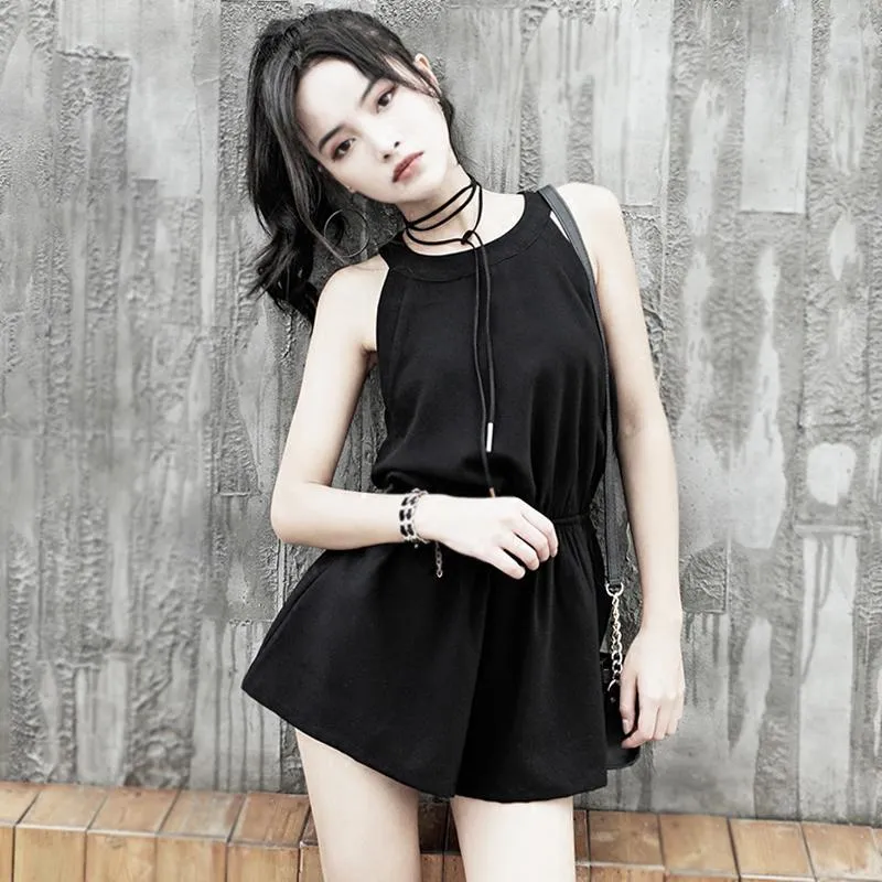 Black Casual Short Jumpsuit SD00251