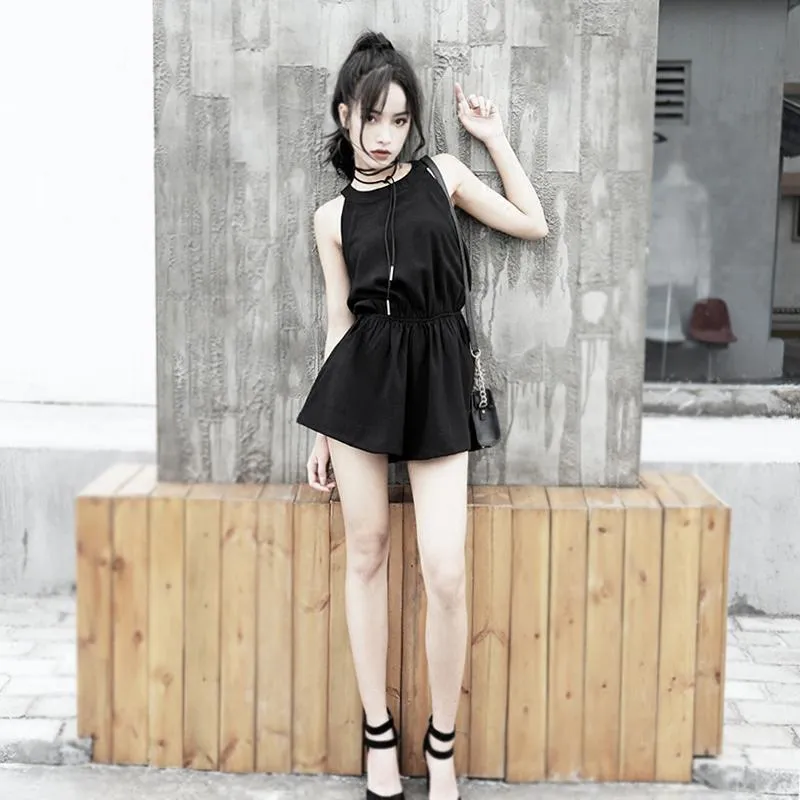 Black Casual Short Jumpsuit SD00251