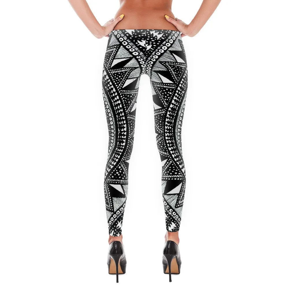 Black Mandala Forest Leggings