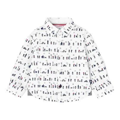 Boboli long sleeve Oxford shirt for infants and children 727229 9166 white