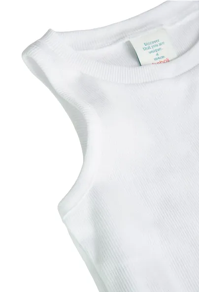 Boboli ribbed top for girls 498045 1100 white