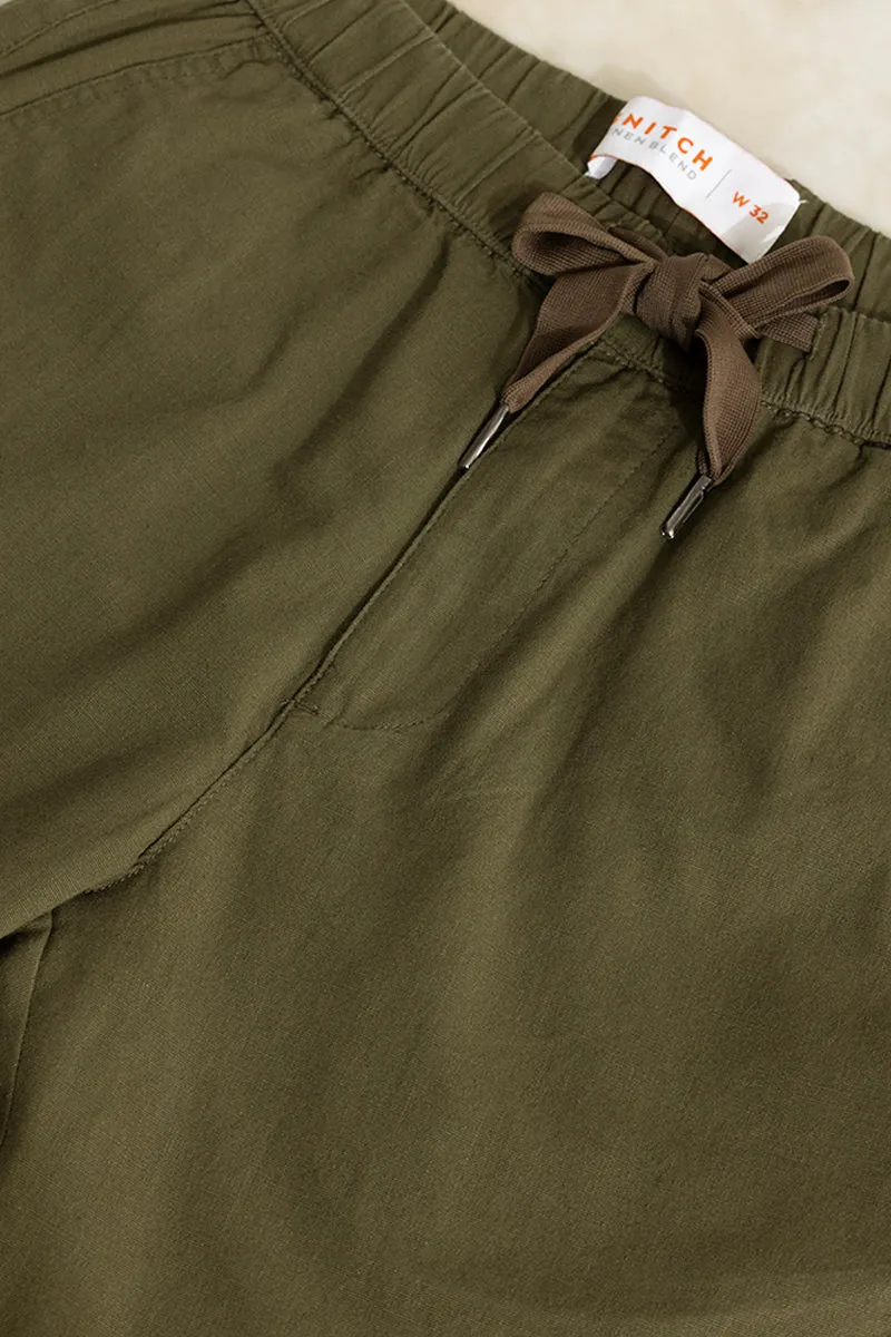 Brocky Green Linen Shorts