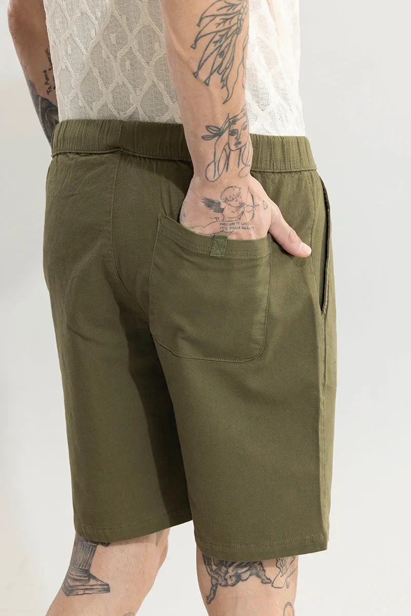 Brocky Green Linen Shorts