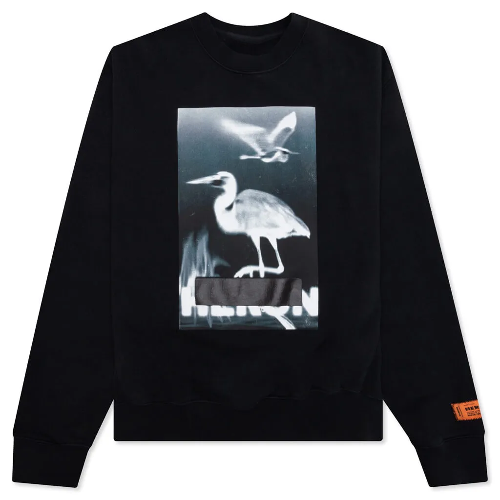 Censored Heron Crewneck - Black/White