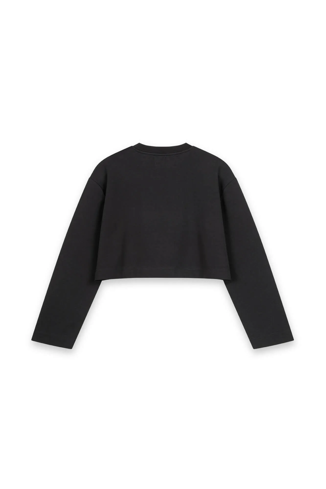 Cropped Langarmshirt Sue (Schwarz)