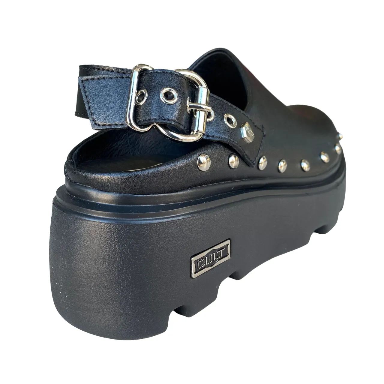 Cult women's Sabot sandal in New Rock 3659 black leather