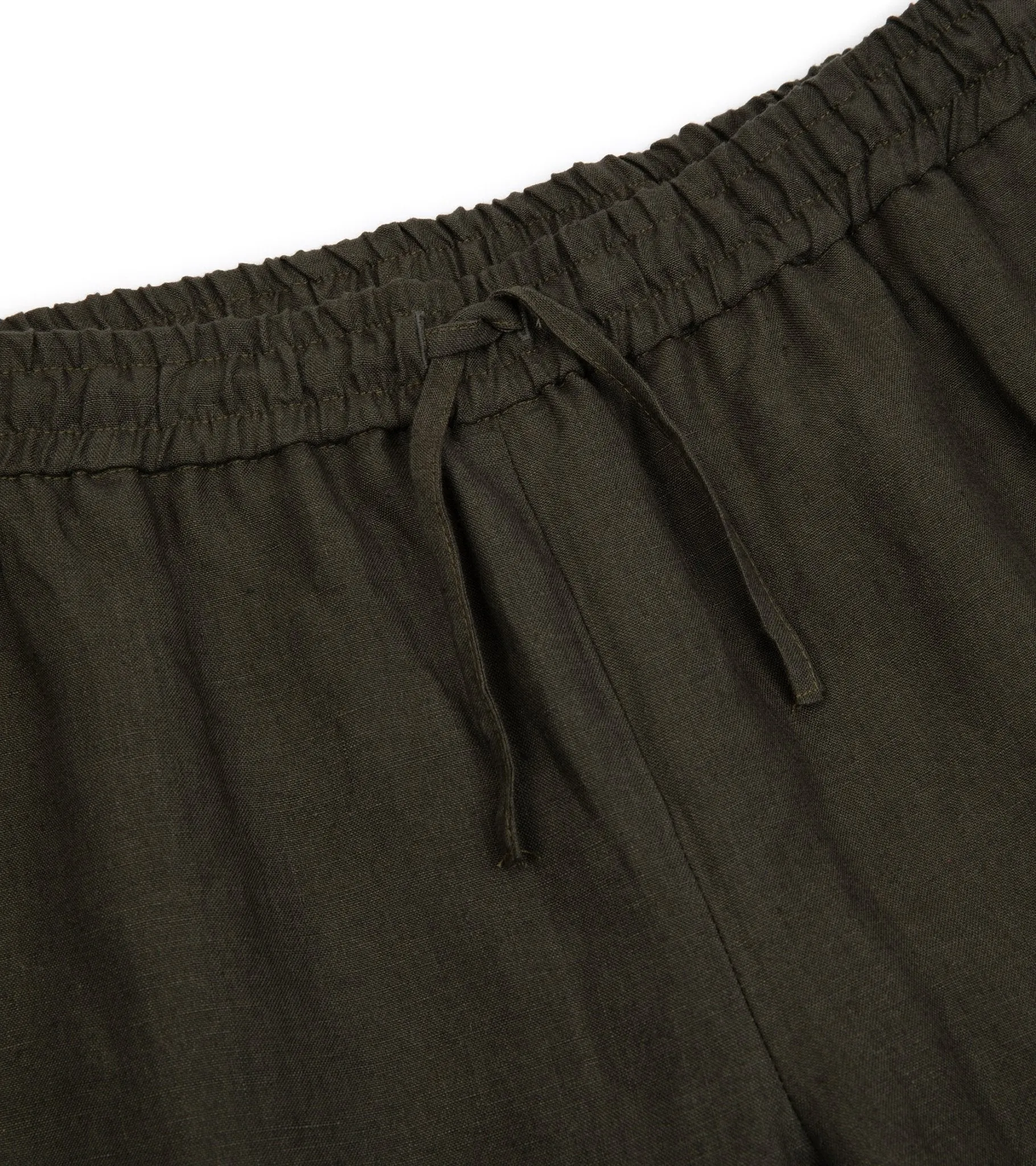 De Bonne Facture Belgian Linen Drawstring Trousers: Arabica