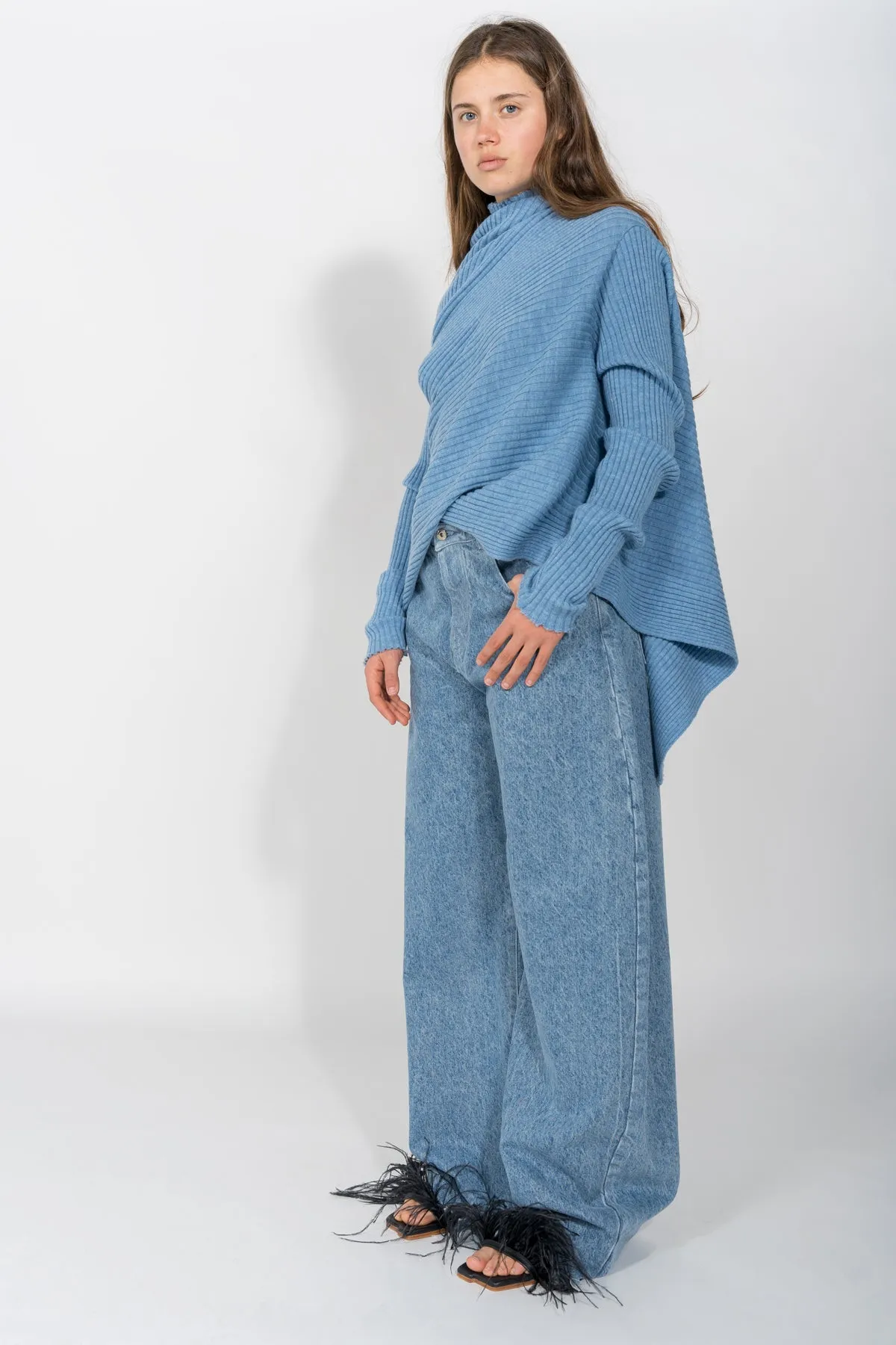 DENIM BOYFRIEND TROUSERS