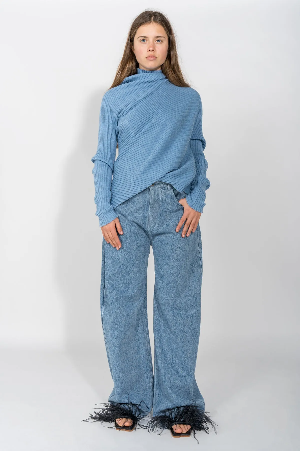 DENIM BOYFRIEND TROUSERS