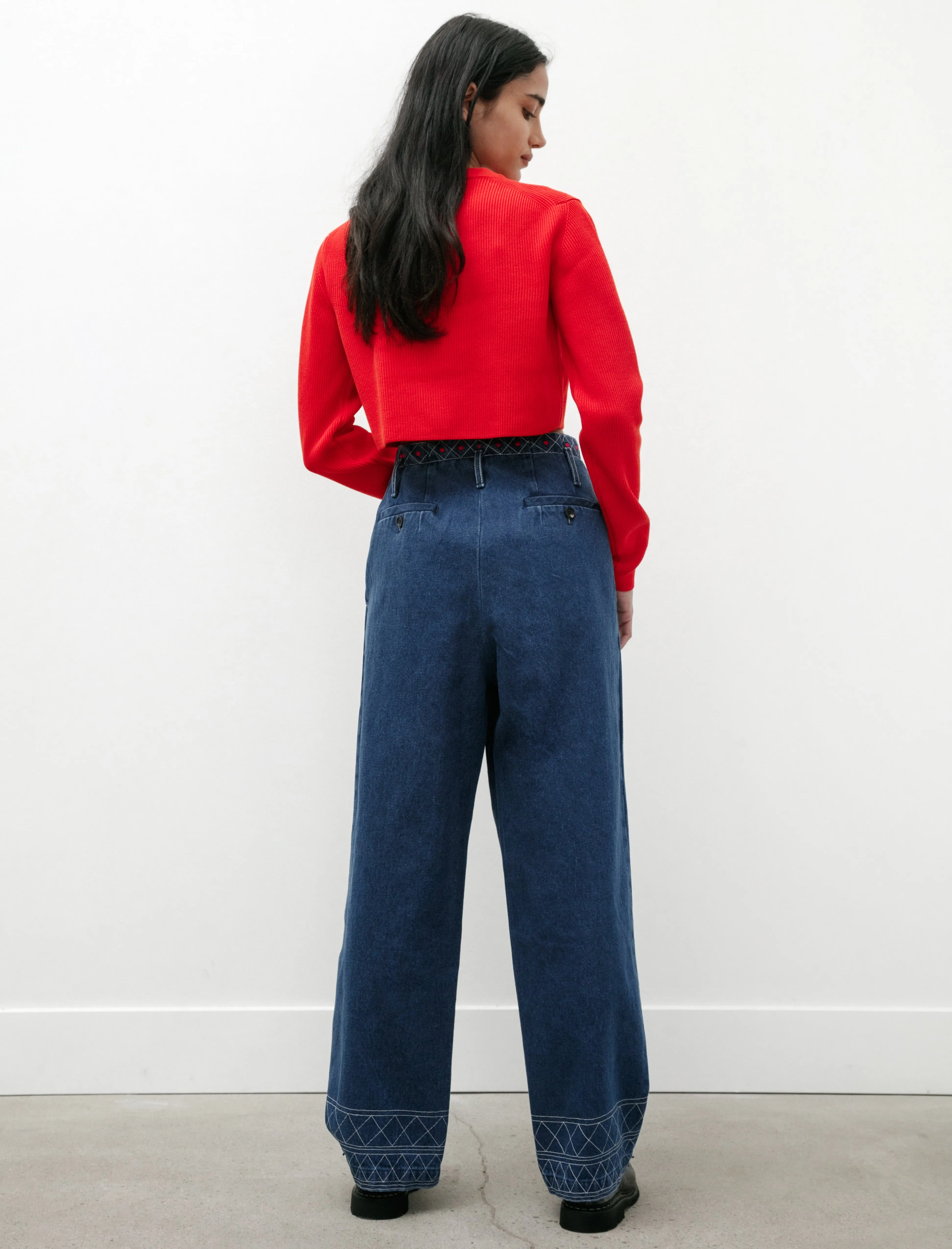 Embroidered Murray Denim Trouser