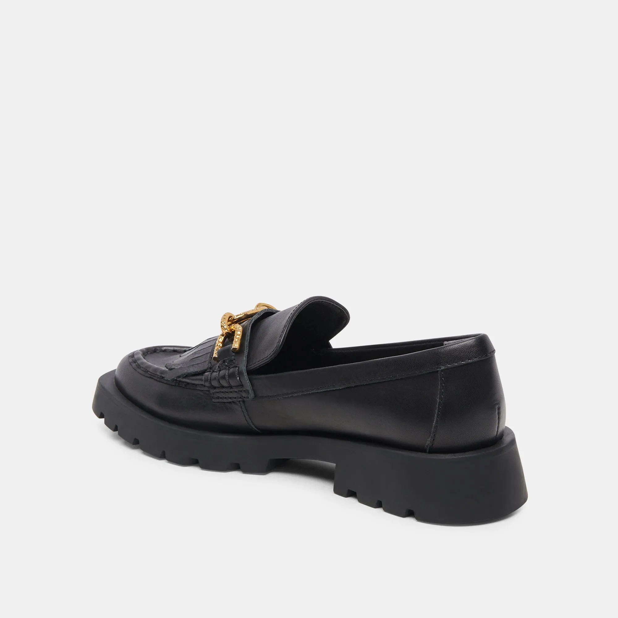 ERNA WIDE FLATS BLACK LEATHER