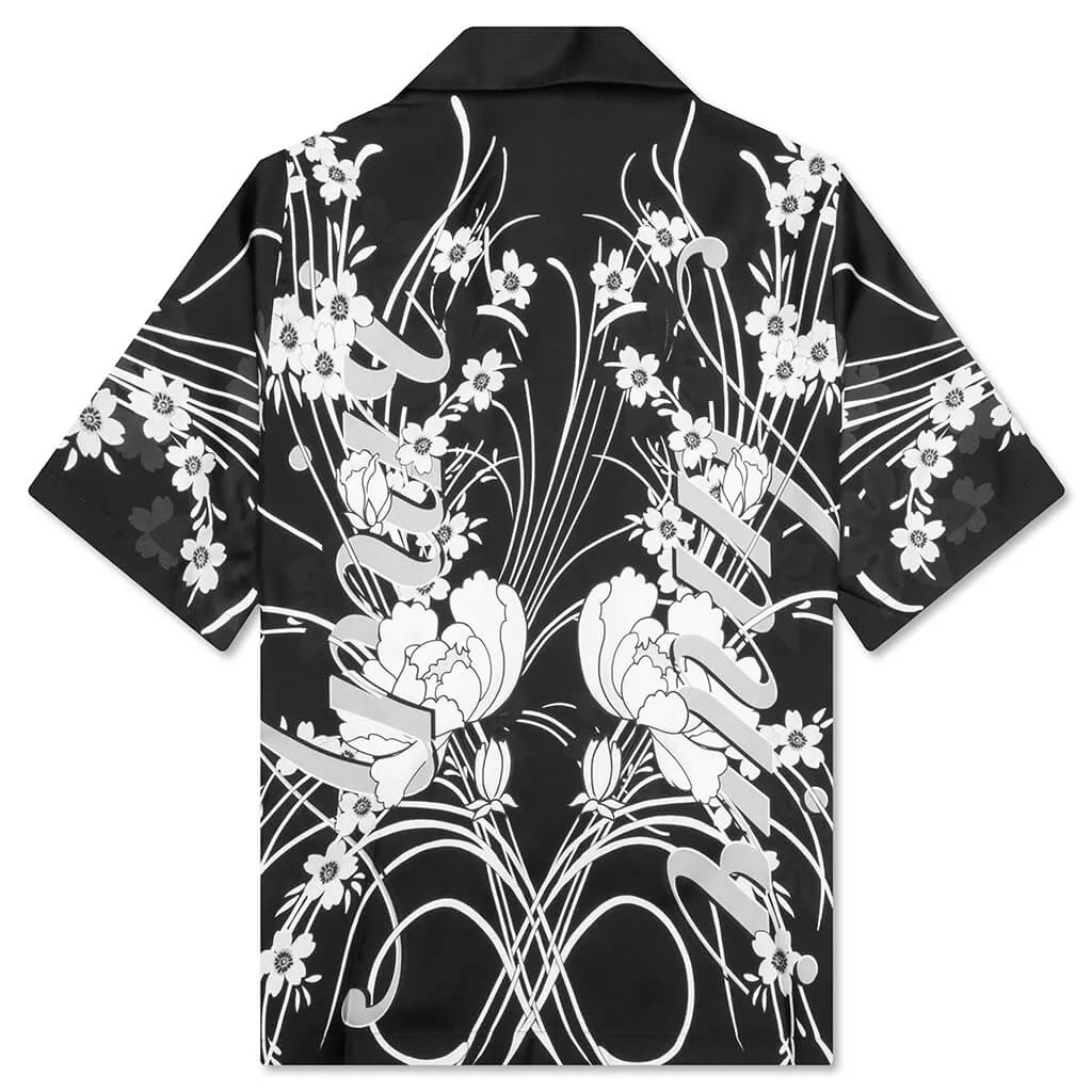 Floral Bowling Shirt - Black