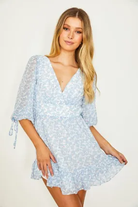 Floral V-Neck Babydoll Mini Dress