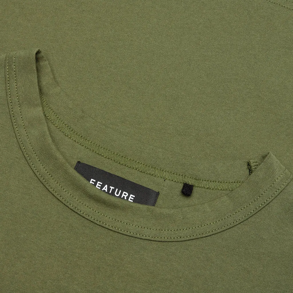 Jersey Braque Pocket Tee - Dark Olive