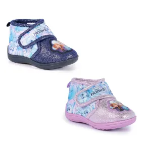 Kids Disney Frozen Bedroom Slippers Blue Lilac Girls Childs childrens Disney