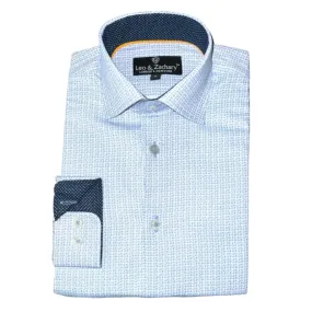 Leo & Zachary Boys Azzure Graph Dress Shirt_ 5973