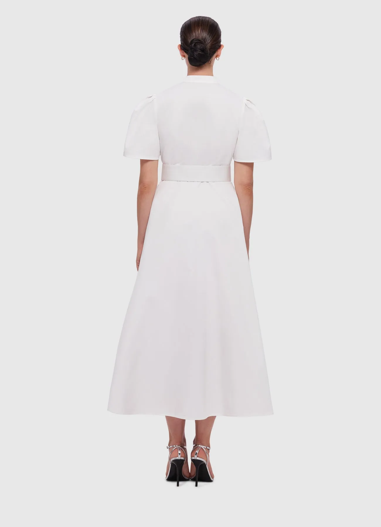 LEO LIN Bianca Short Sleeve Midi Dress - Snow