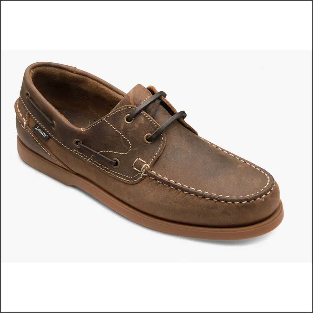 Loake Lymington Brown Oiled Nubuck Boat Shoe*