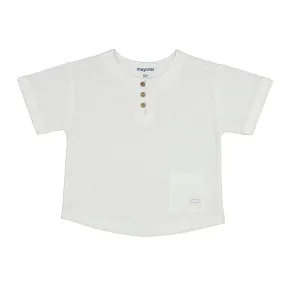 Mayoral Baby White Short Sleeve Linen Shirt_ 1016-81