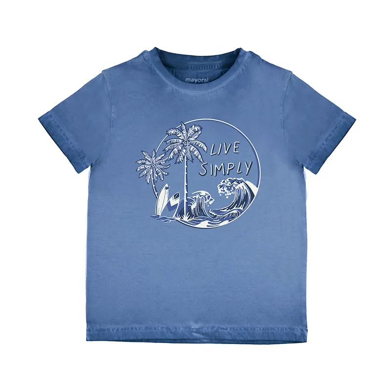 Mayoral Mini T-Shirt w/ Beach Graphic_ Sky 3022-16