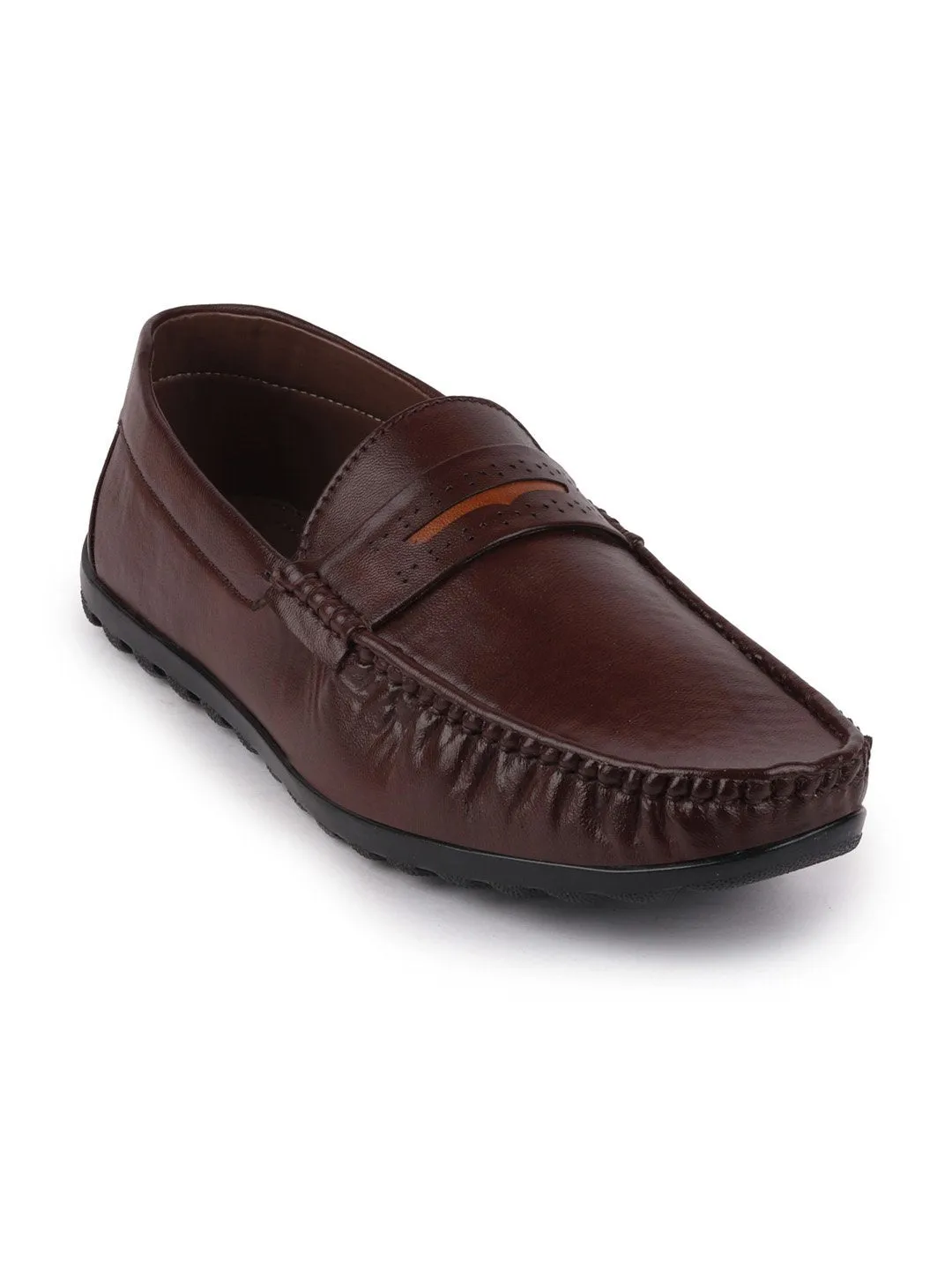 Men Brown Casual Slip-On Loafers