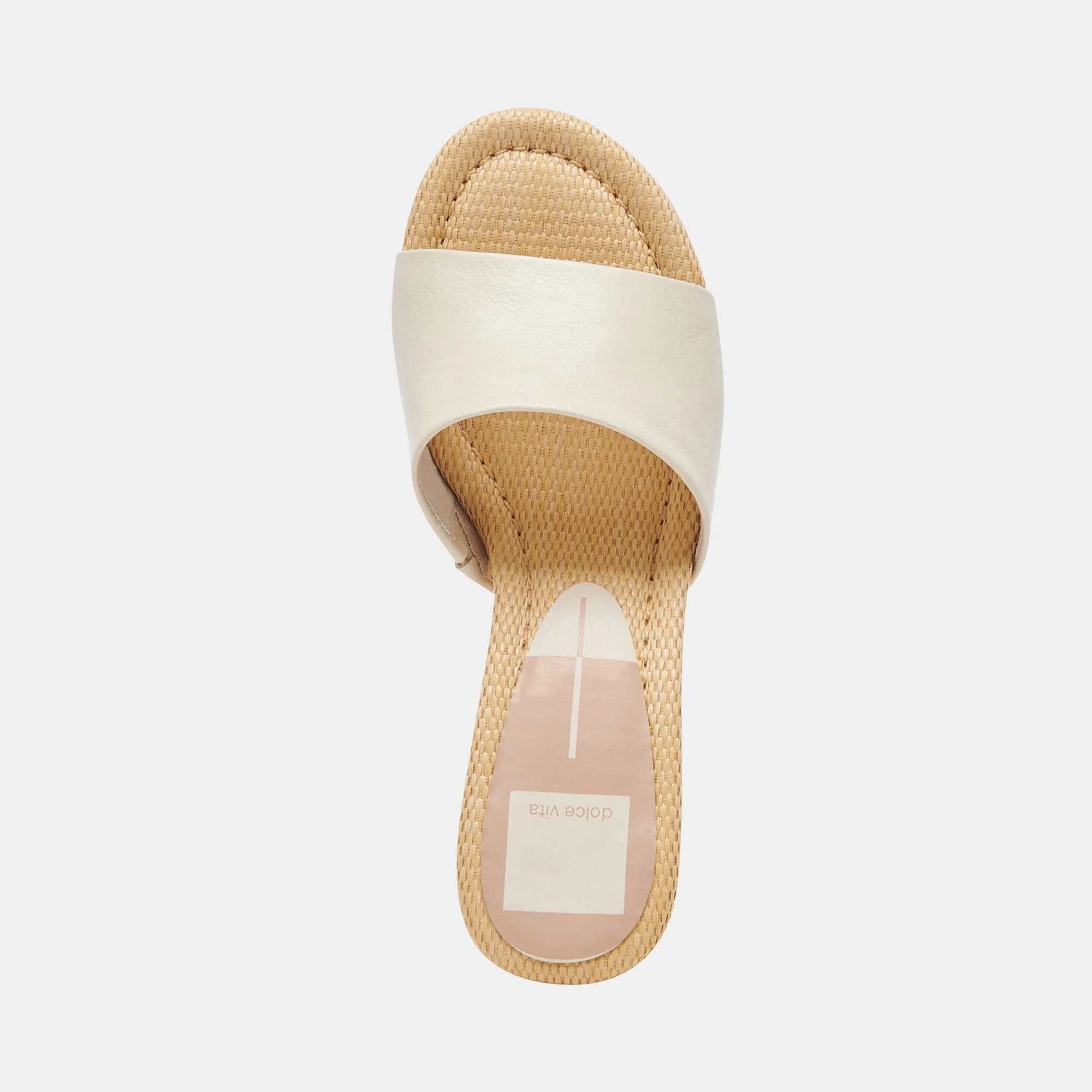 MINNY RAFFIA HEELS IVORY LEATHER