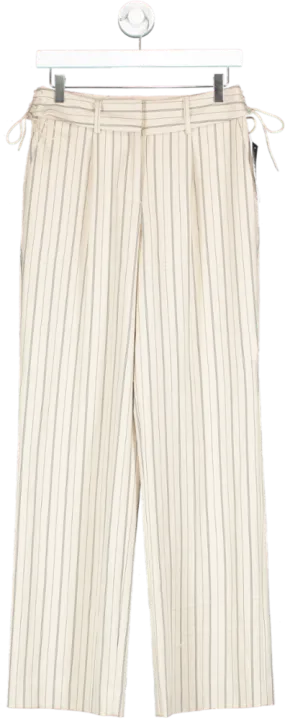 Naked Wardrobe Cream Lacing Detail Mid Waist Trousers W34