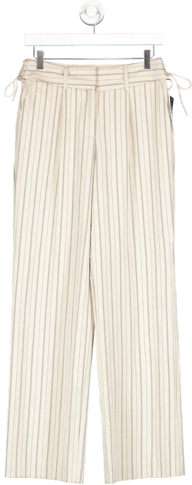 Naked Wardrobe Cream Lacing Detail Mid Waist Trousers W34