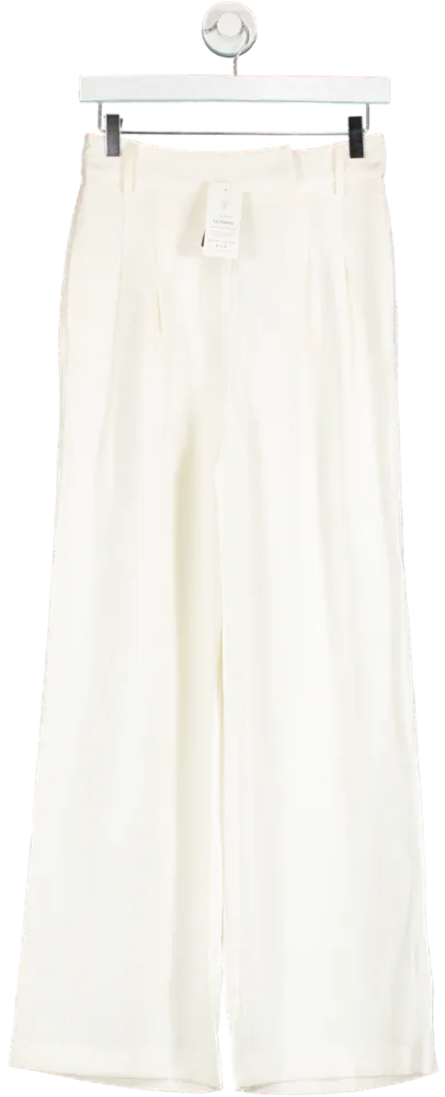 New Look Cream Viscose Twill Wide Leg Trousers UK 6