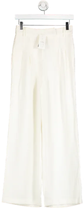 New Look Cream Viscose Twill Wide Leg Trousers UK 6