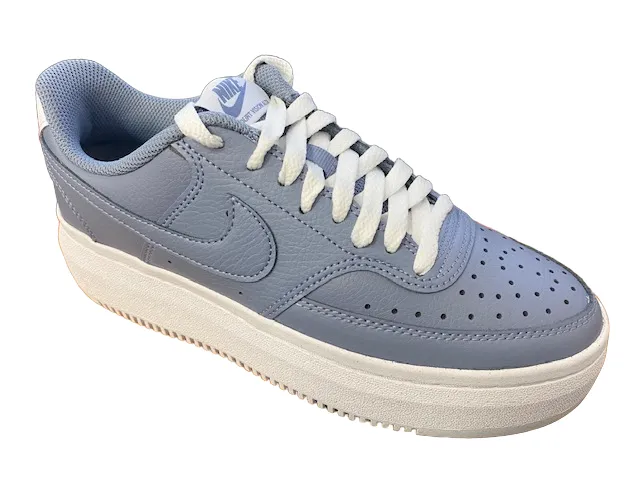 Nike shoe sneakers with wedge Court Vision Alta Leather DM0113 400 light blue powder white