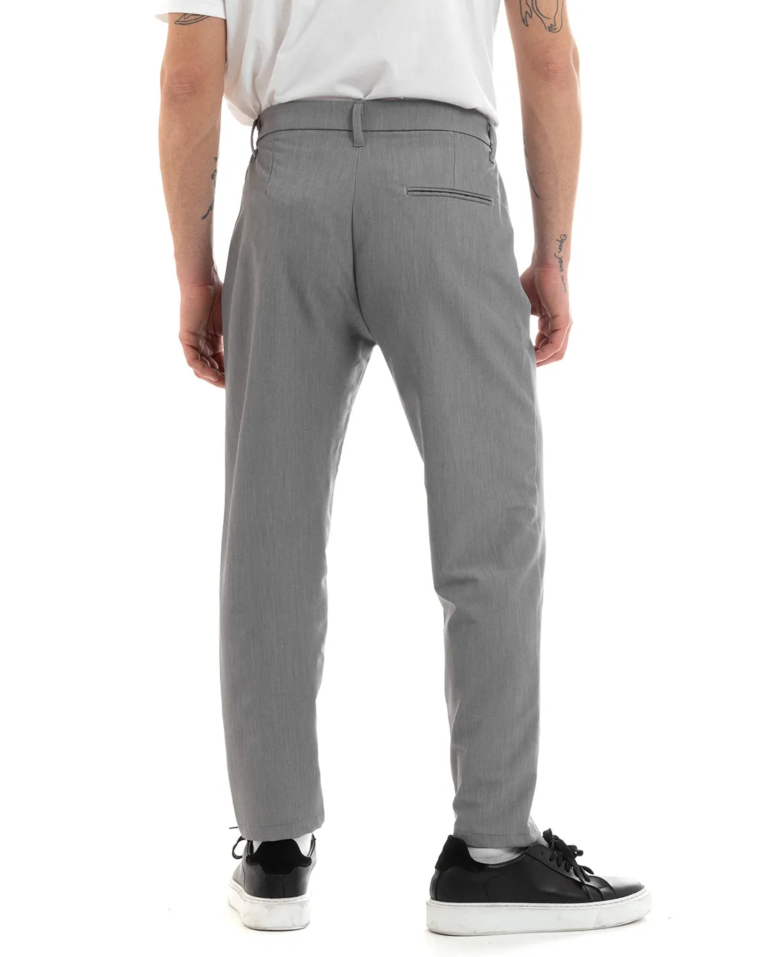 Pantaloni Uomo Pantalaccio Comodo Viscosa Elastico Straight Fit Grigio GIOSAL-P5647A