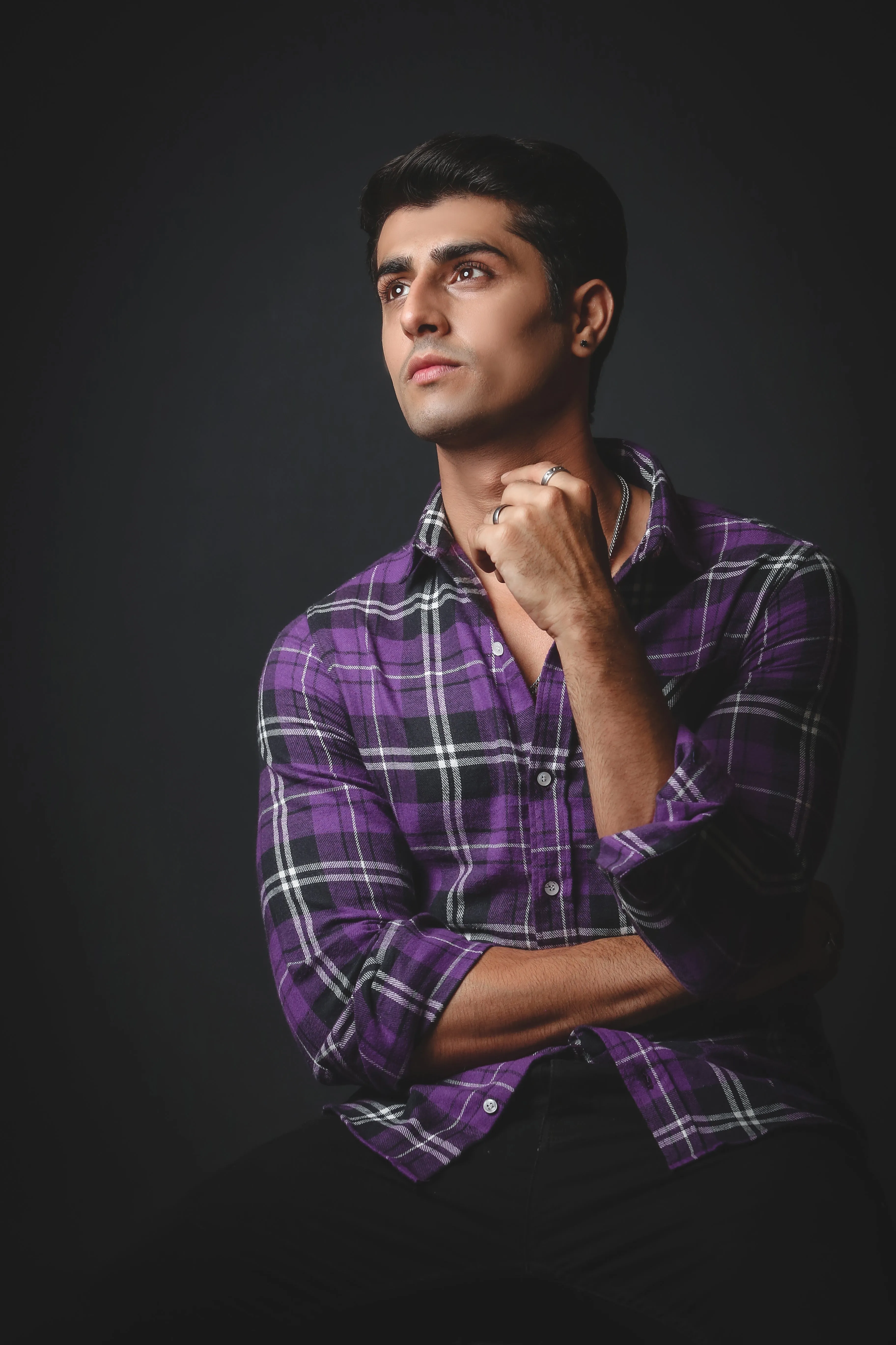 Purple and Black Flannel Shirt