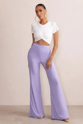 Romantic Night | Lilac High Waist Straight Leg Trousers