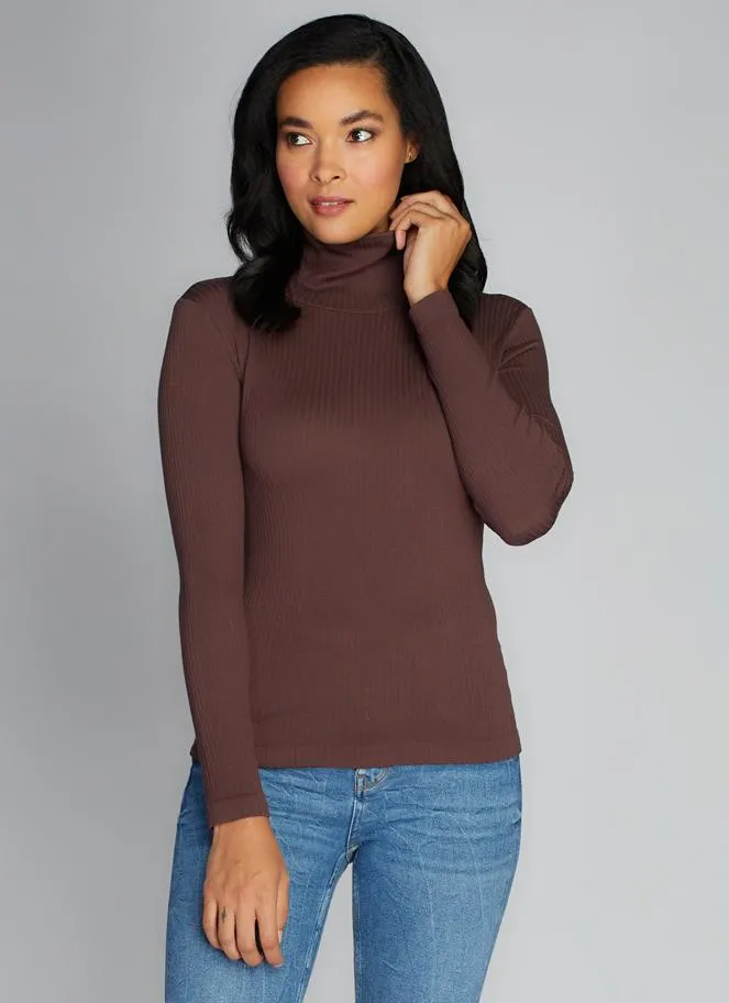 Seamless Rib Turtleneck Top