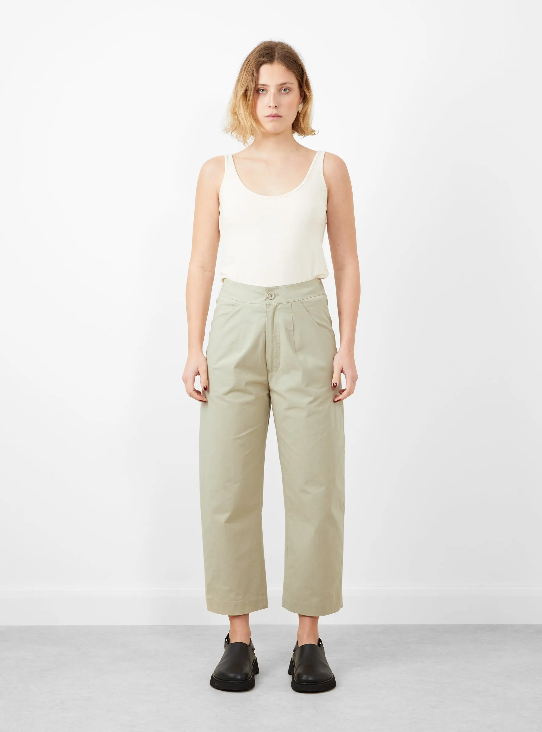 Signature Curve-Legged Trouser Sand Grey