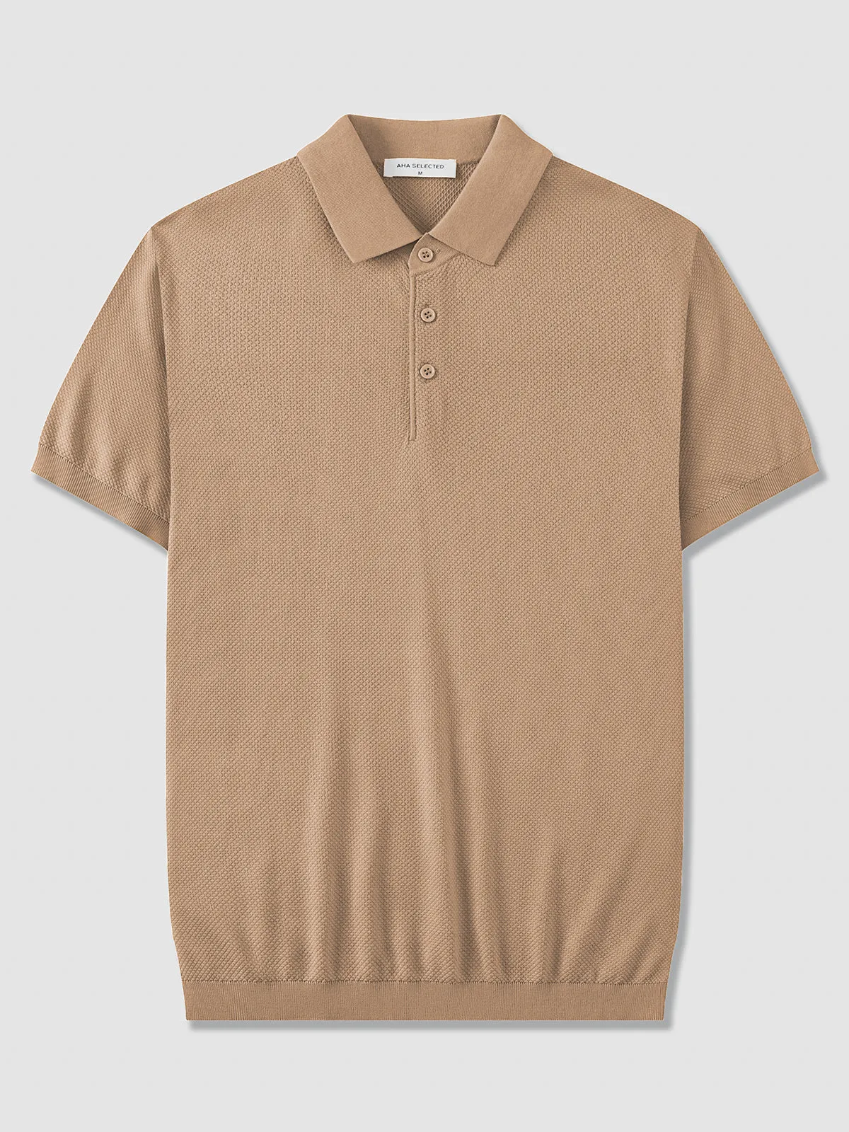 Silk Blend Short-Sleeved Knit Polo